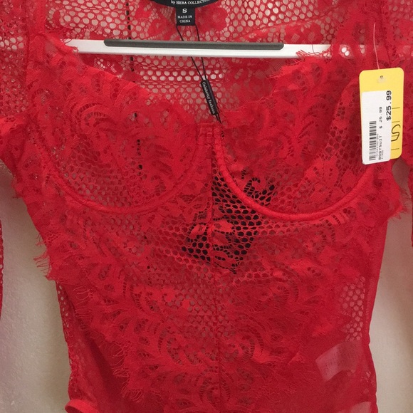 Red lingerie bodysuit - Picture 2 of 7
